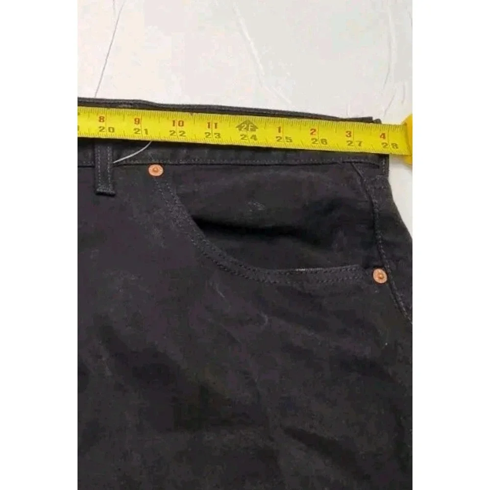 Levis 501 Jeans Mens 54x29 Black Stretch Button Fly Straight Leg Big Tall
